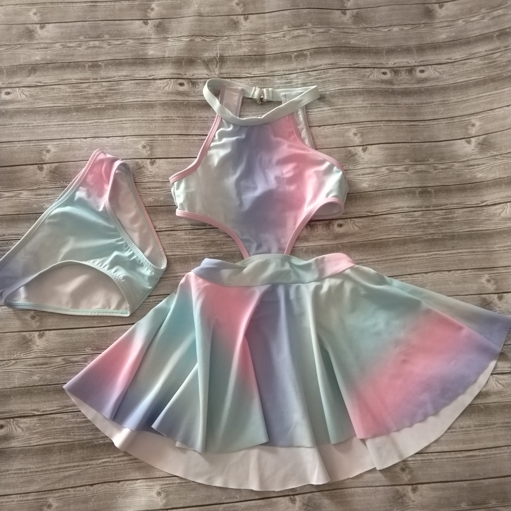 🎉S-HP🎉 10/$40 SHEIN Girl's Pastel Rainbow 2pc. Swimsuit Set